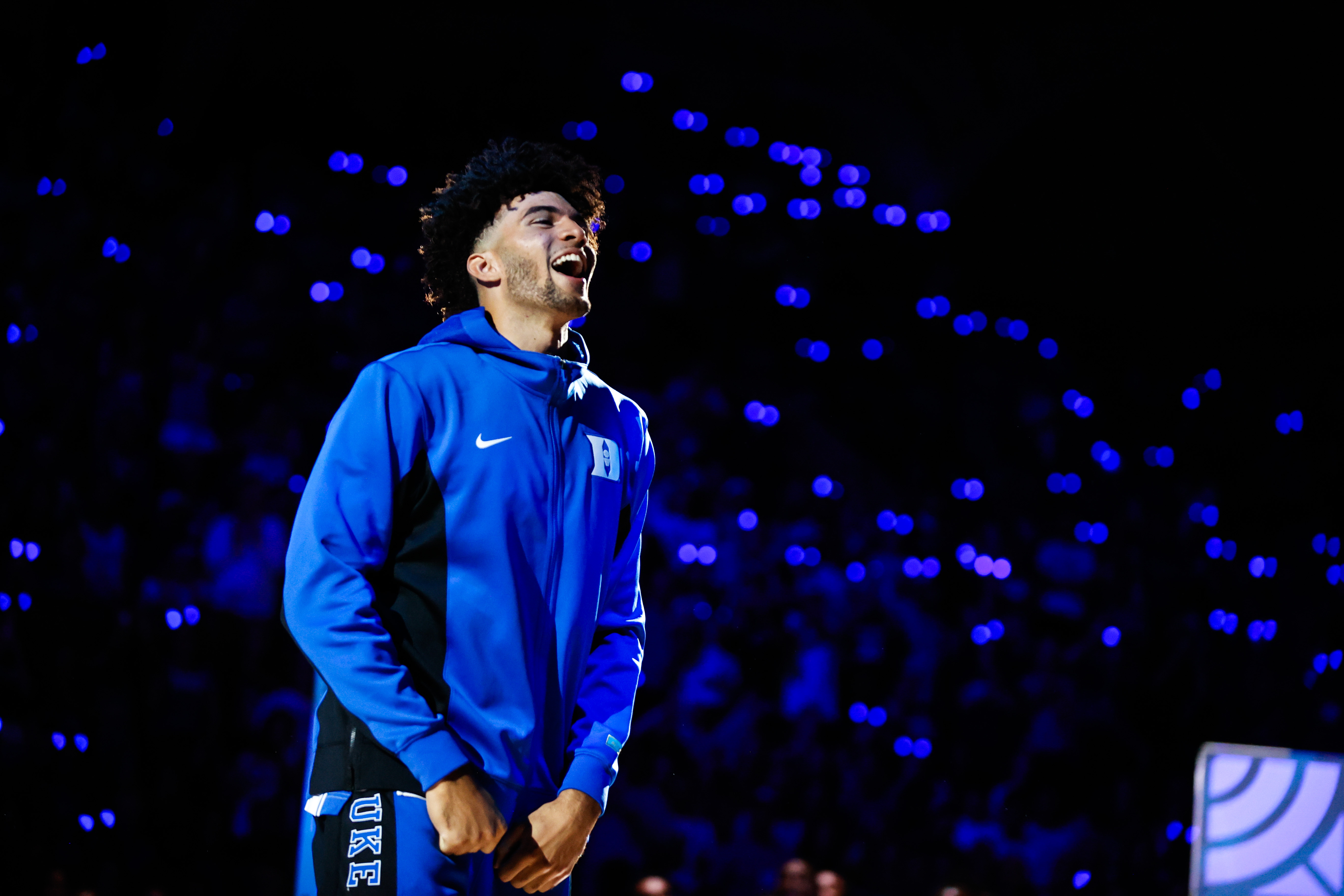 Duke Blue Devils forward Cameron Boozer (12) is introduced during player introductions as part of our Texas vs. Duke Prediction, Betting Odds & Expert Picks.