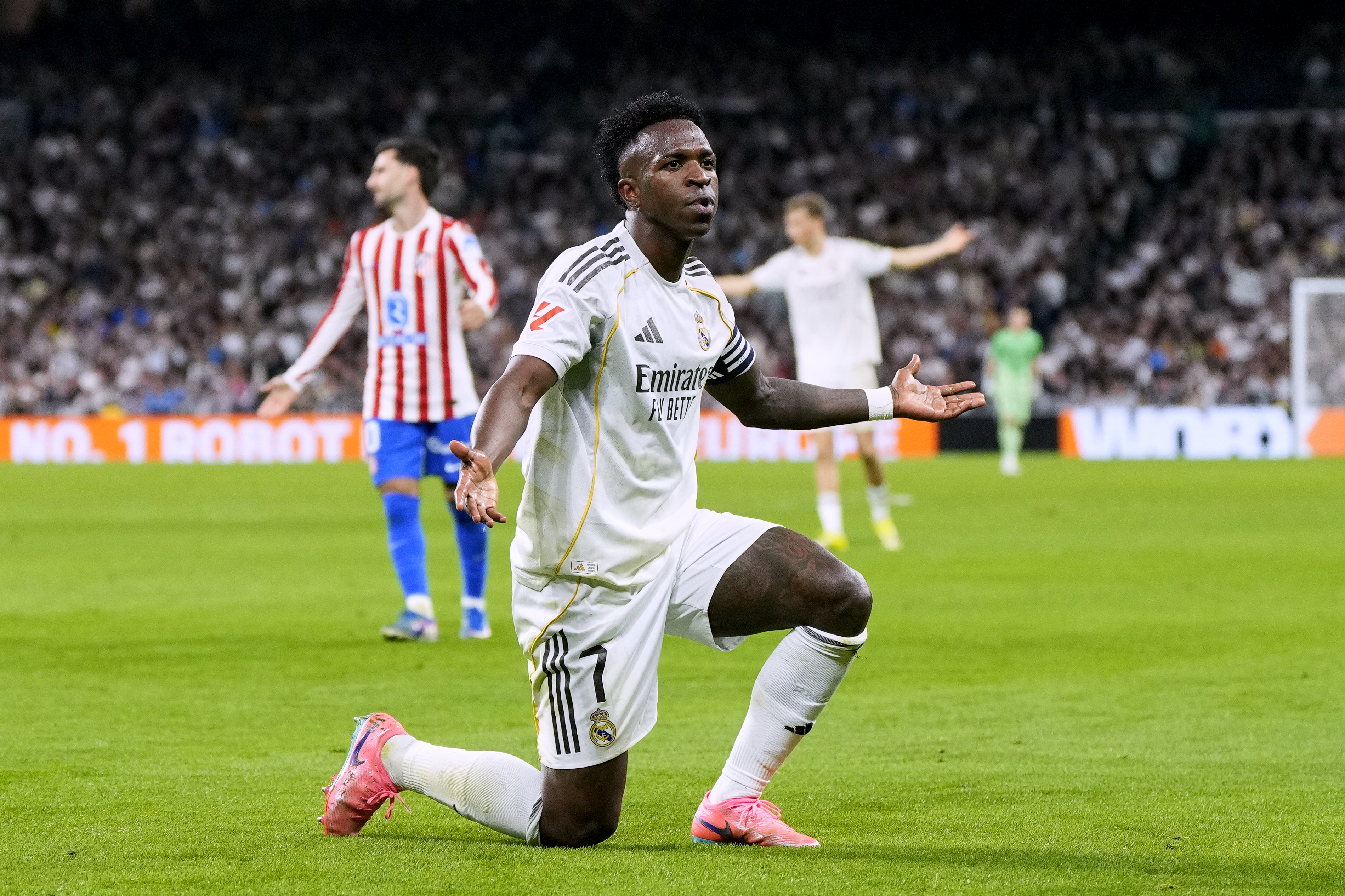 Vinicius Junior of Real Madrid CF, seen here during a game, is featured in our Real Madrid vs. Bayern Munich prediction.