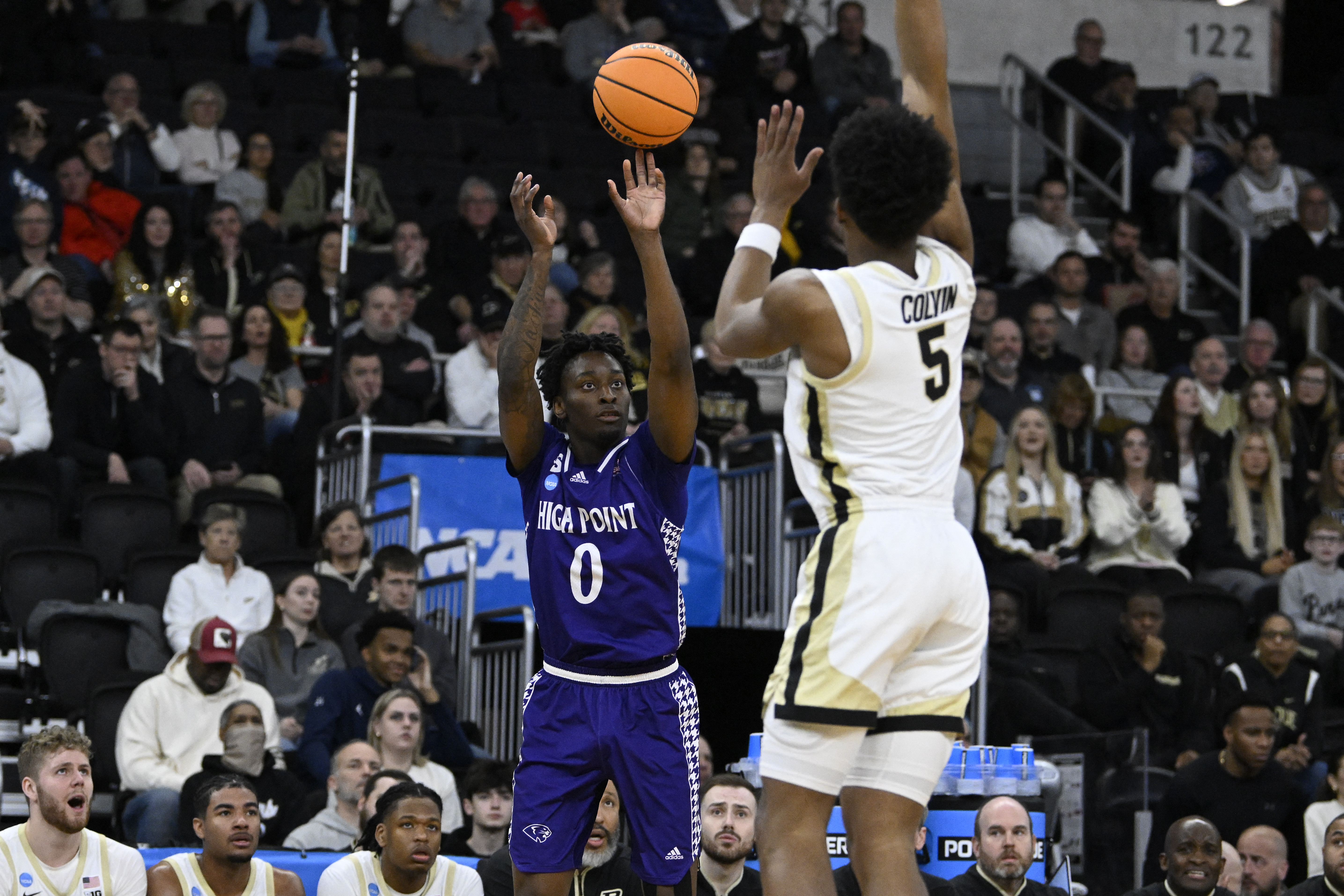 High Point forward Terry Anderson (0) shoots the ball as we look at our Winthrop vs. High Point predictions