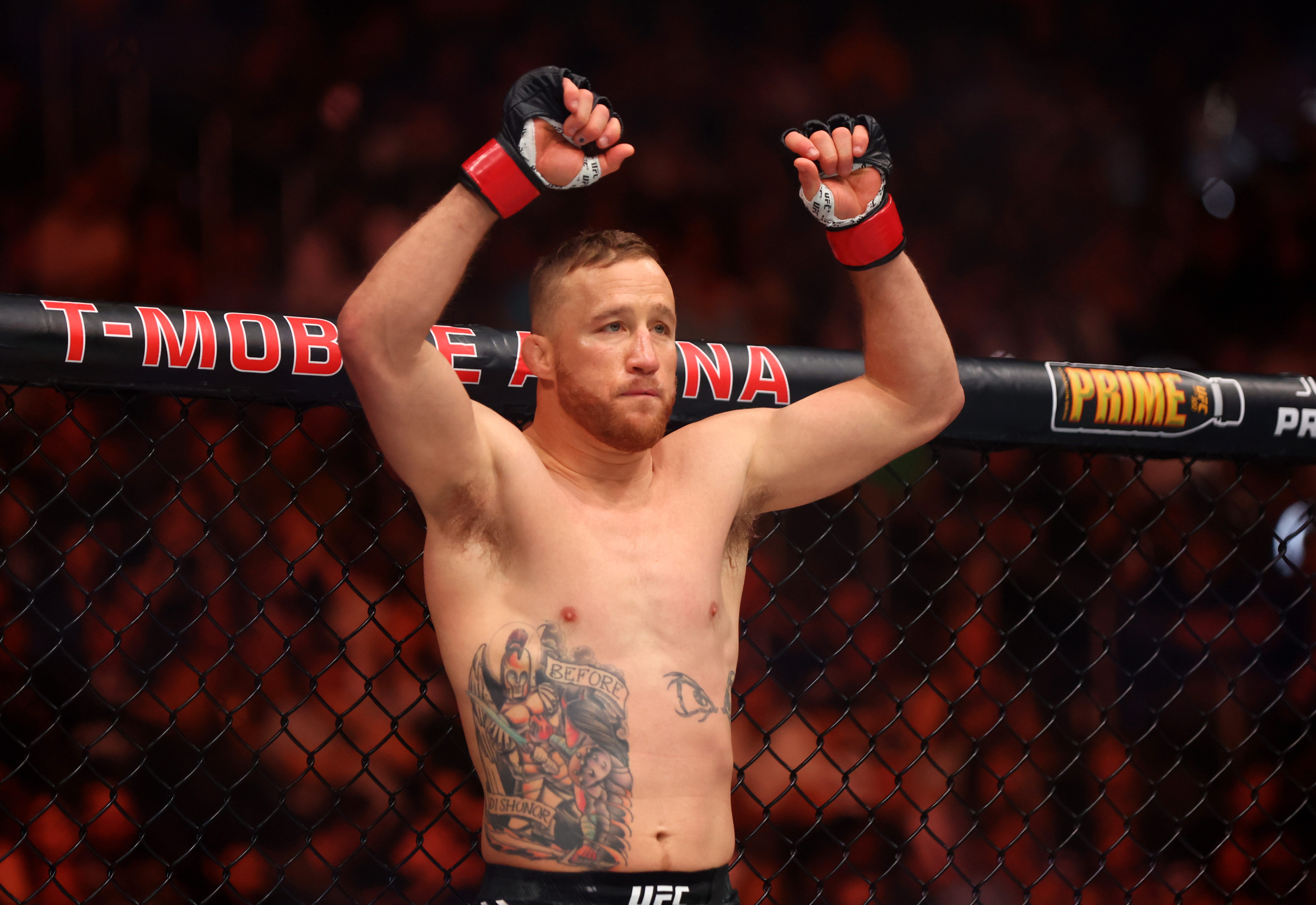 Justin Gaethje before a fight as we look at the UFC 324 odds.