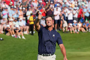Bryson DeChambeau reacts after putting as we look at our U.S. Open power rankings