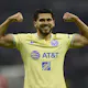 America's Henry Martin celebrates his goal against San Luis during their Apertura 2022 Tournament football match at the Azteca stadium in Mexico City, on Sept. 6.