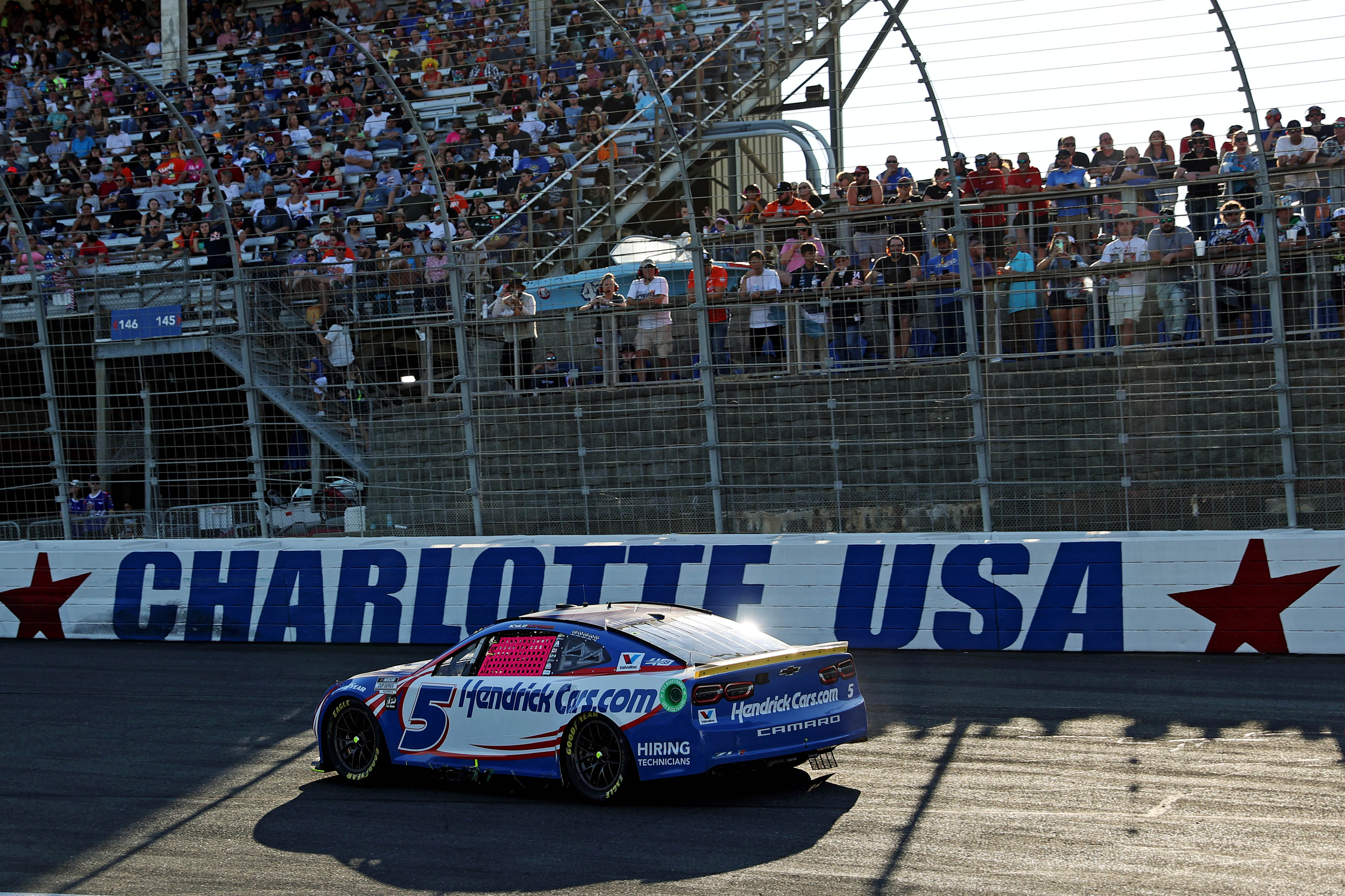 NASCAR Cup Series driver Kyle Larson (5) during the Bank of America ROVAL 400 at Charlotte Motor Speedway Road Course.