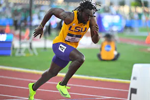 Sean Burrell of LSU gets out of the blocks as we look at the May 2024 sports betting financials for Louisiana.