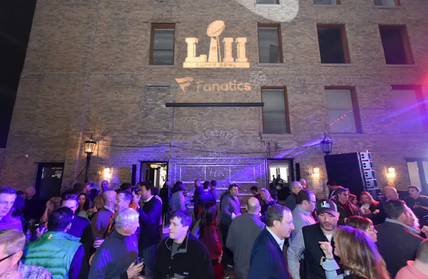 Guests at the Fanatics Super Bowl Party on Feb. 3, 2018 in Minneapolis, Minnesota, as we look at the PointsBet Q1 handle during its transition out of the American market