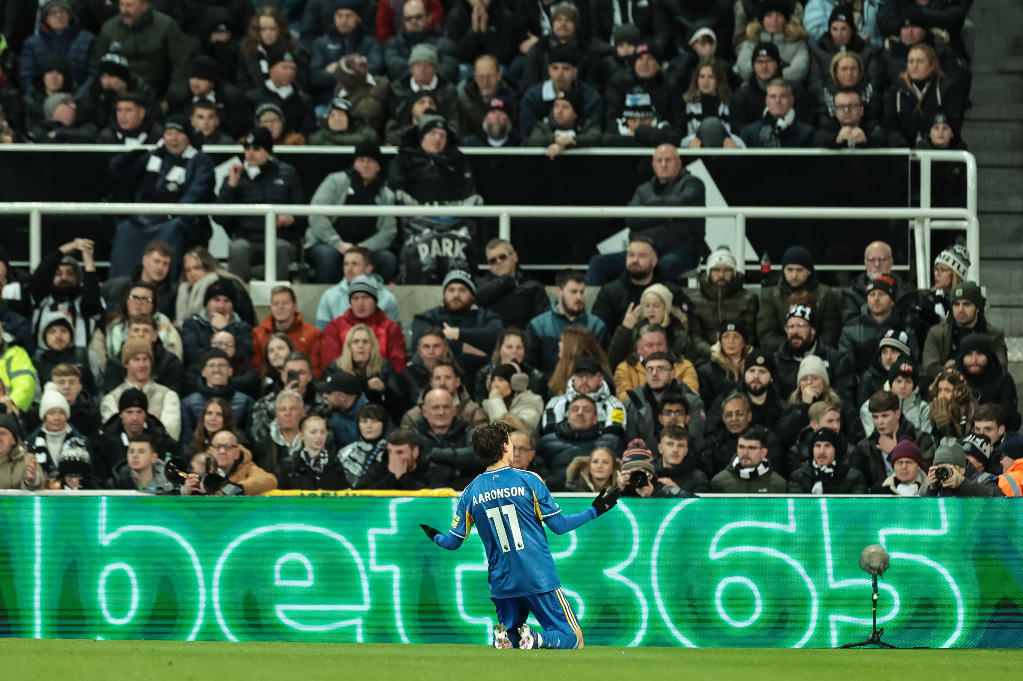 Brenden Aaronson of Leeds United celebrates a goal in front of a bet365 logo as we look at the company's growing partnership with Incentive Games