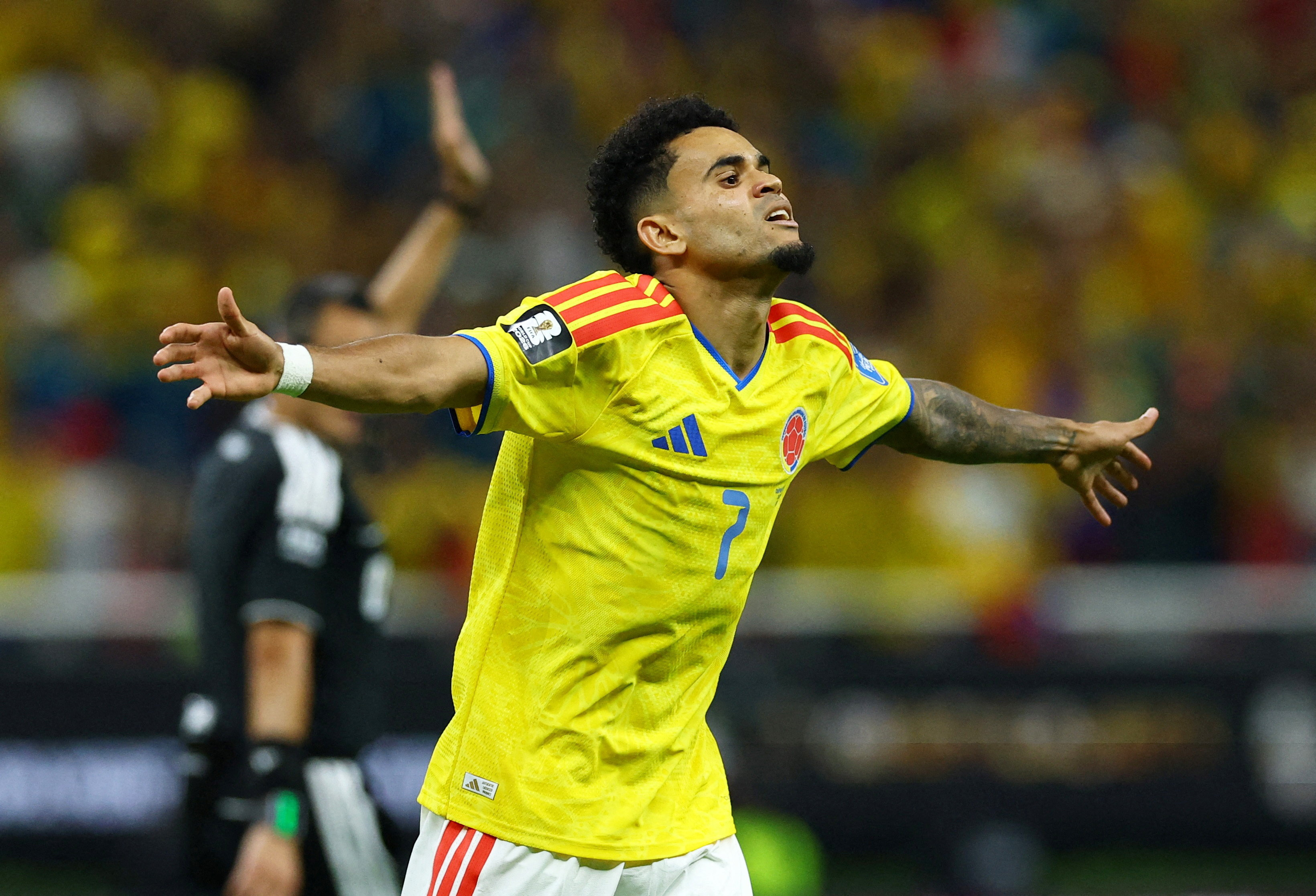 Colombia's Luis Diaz celebrates as we break down our World Cup predictions today.