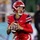 Kaidon Salter #7 of the Liberty Flames looks to pass against the Toledo Rockets as we make our New Mexico State vs. Liberty picks and predictions for the Conference USA Championship.