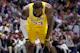 LeBron James (23) of the Los Angeles Lakers gathers himself as we explore the latest LeBron James next team odds and predict where he might sign in NBA free agency ahead of the 2024-25 season.
