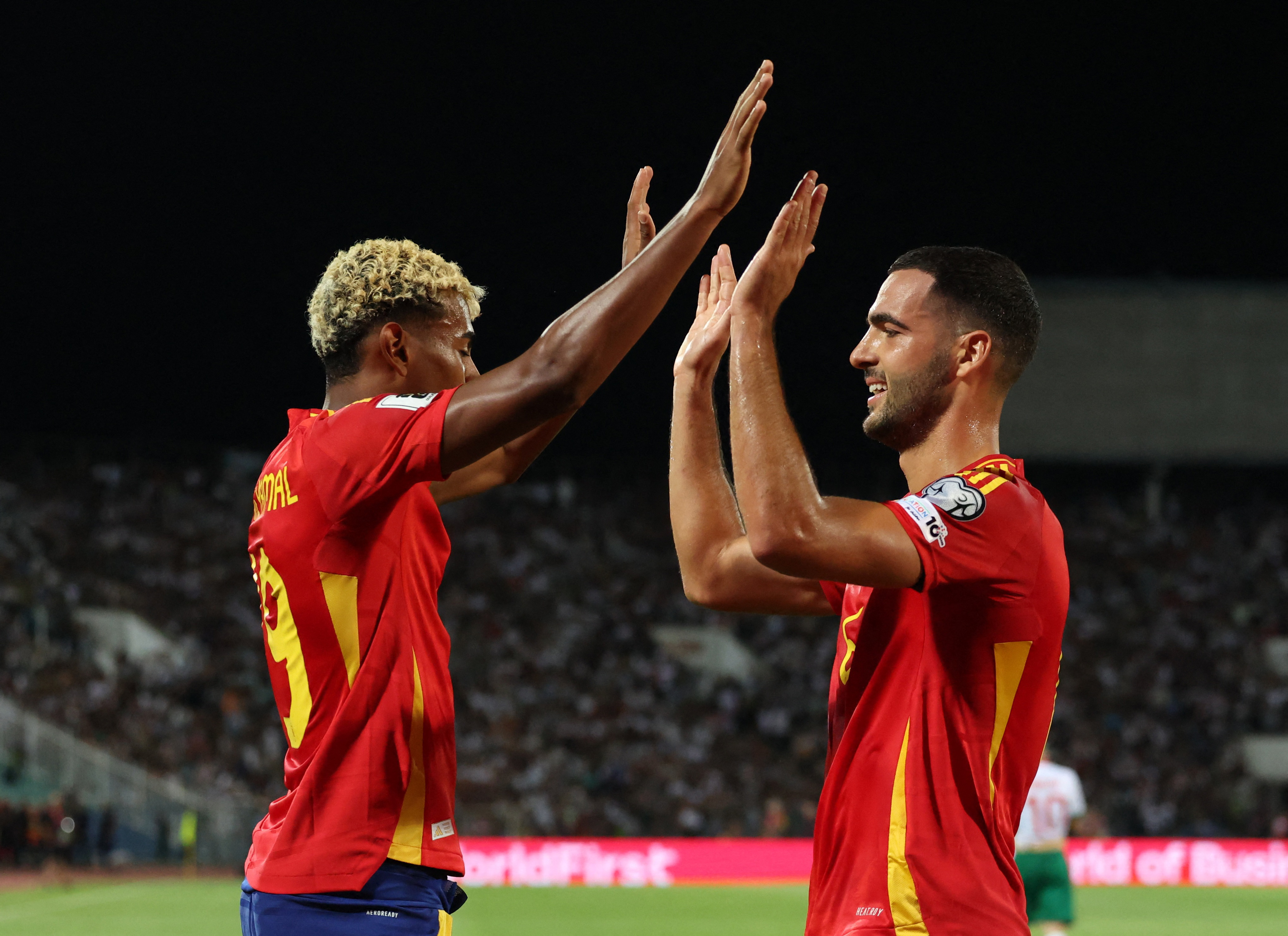 Spain's Mikel Merino celebrates scoring with Lamine Yamal as we look at the teams that have qualified for the 2026 FIFA World Cup.