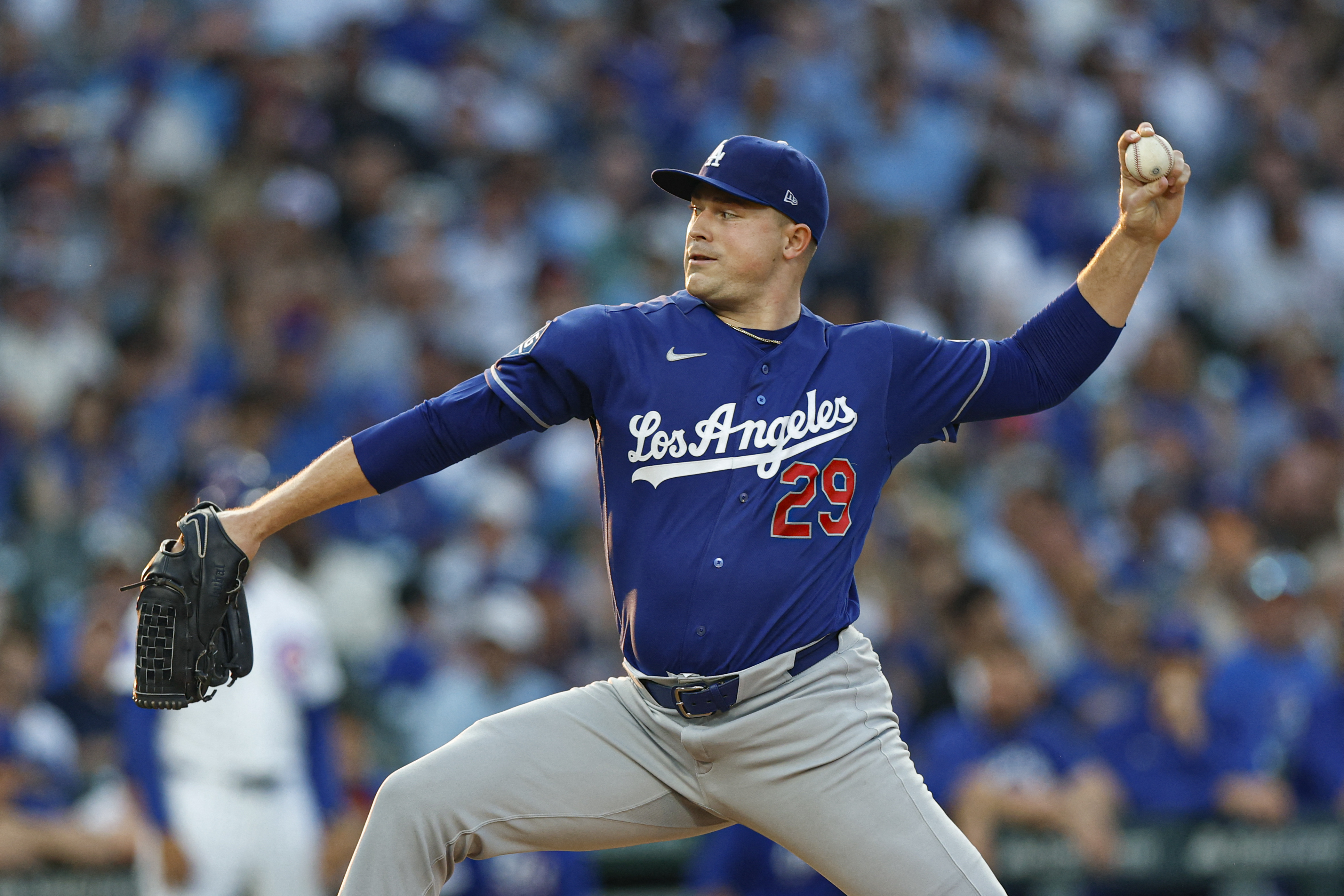 Los Angeles Dodgers starting pitcher Tarik Skubal (29) pitches as we break down our 2026 World Series odds after the trade deadline.