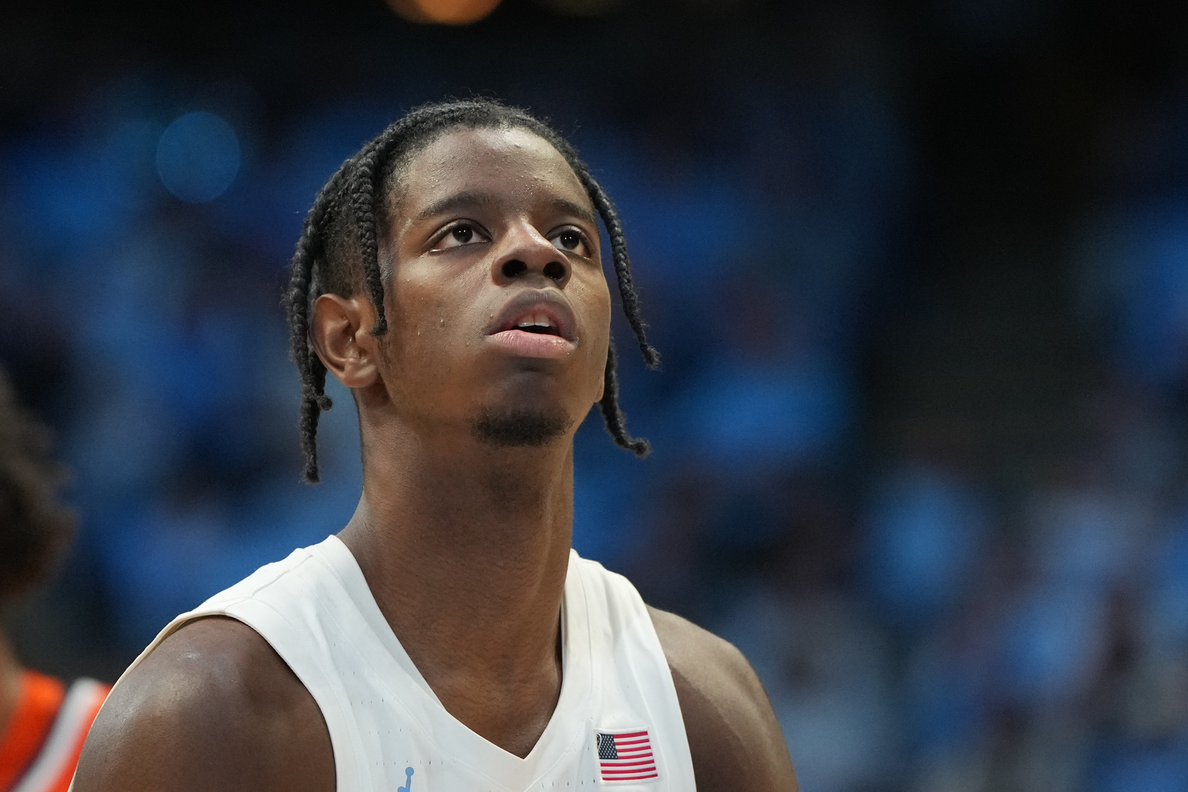 North Carolina Tar Heels forward Caleb Wilson (8) on the free throw line as we beak down our Duke vs. North Carolina prediction, picks & odds.