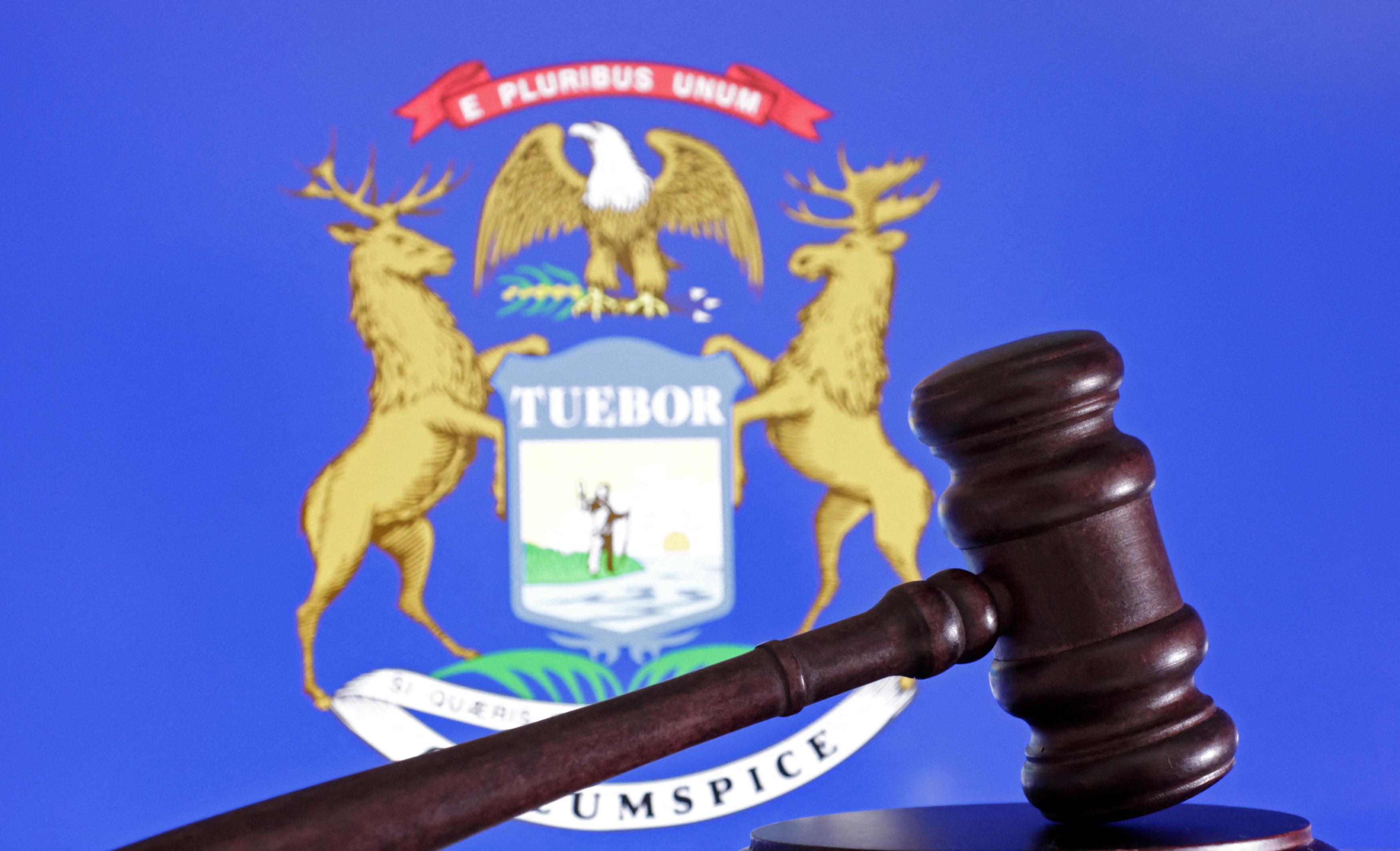 The flag of the U.S. state Michigan is seen as we look at the state ruling against prediction markets.