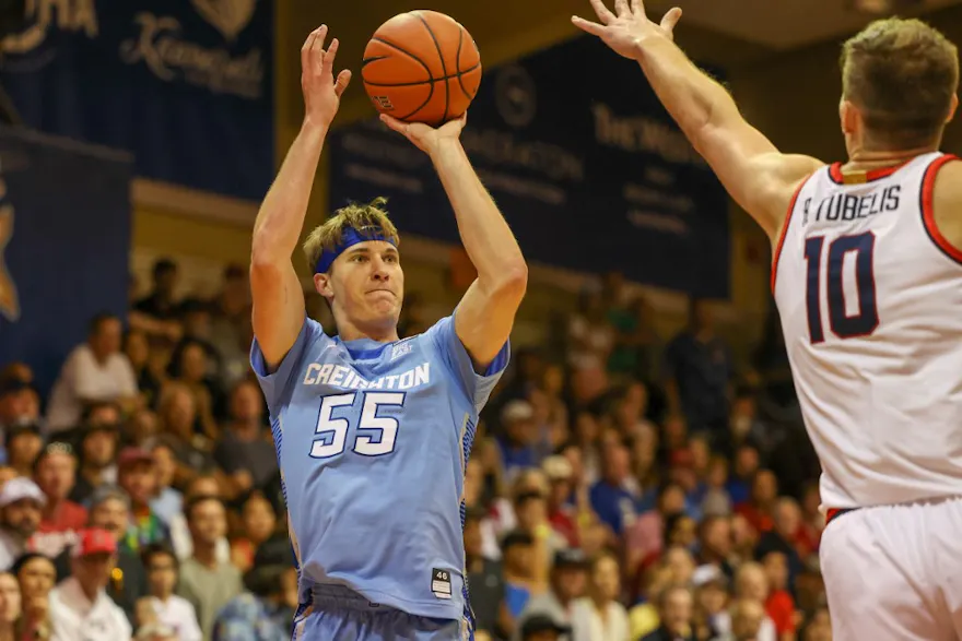 Baylor Scheierman #55 of the Creighton Bluejays shoots the ball in the first half of the game during the Maui Invitational at Lahaina Civic Center on Nov. 23 in Lahaina, Hawaii.