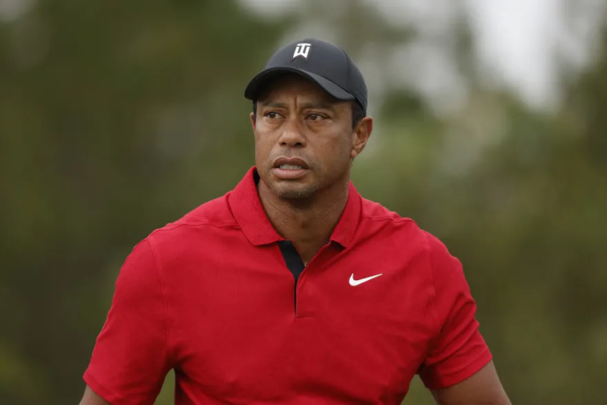 Tiger Woods of the United States looks on from the driving range as we look at the best Tiger Woods' Genesis Invitational odds