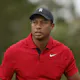 Tiger Woods of the United States looks on from the driving range as we look at the best Tiger Woods' Genesis Invitational odds