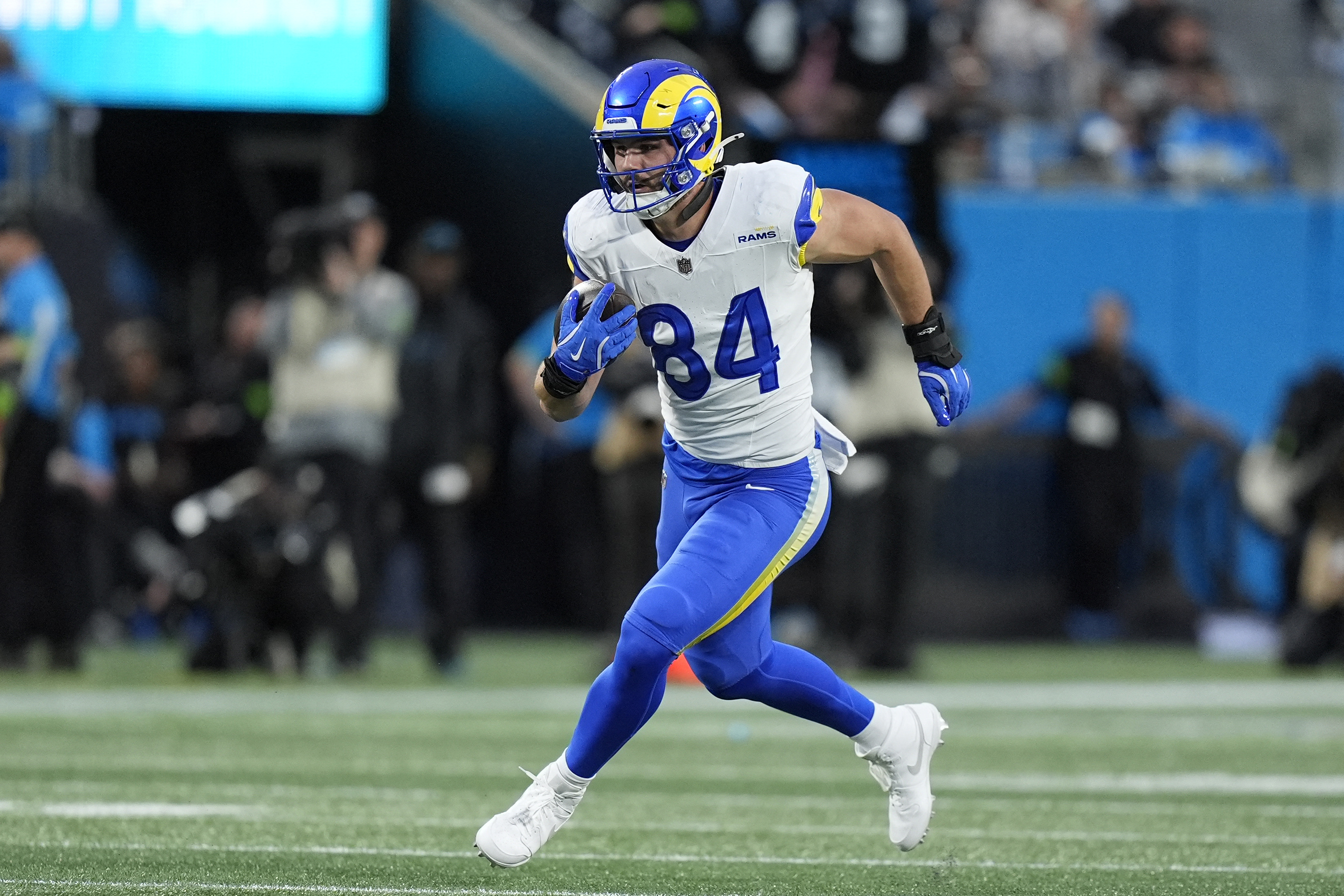 Los Angeles Rams tight end Colby Parkinson (84) makes a catch as we break down our Who'll play in the Super Bowl.