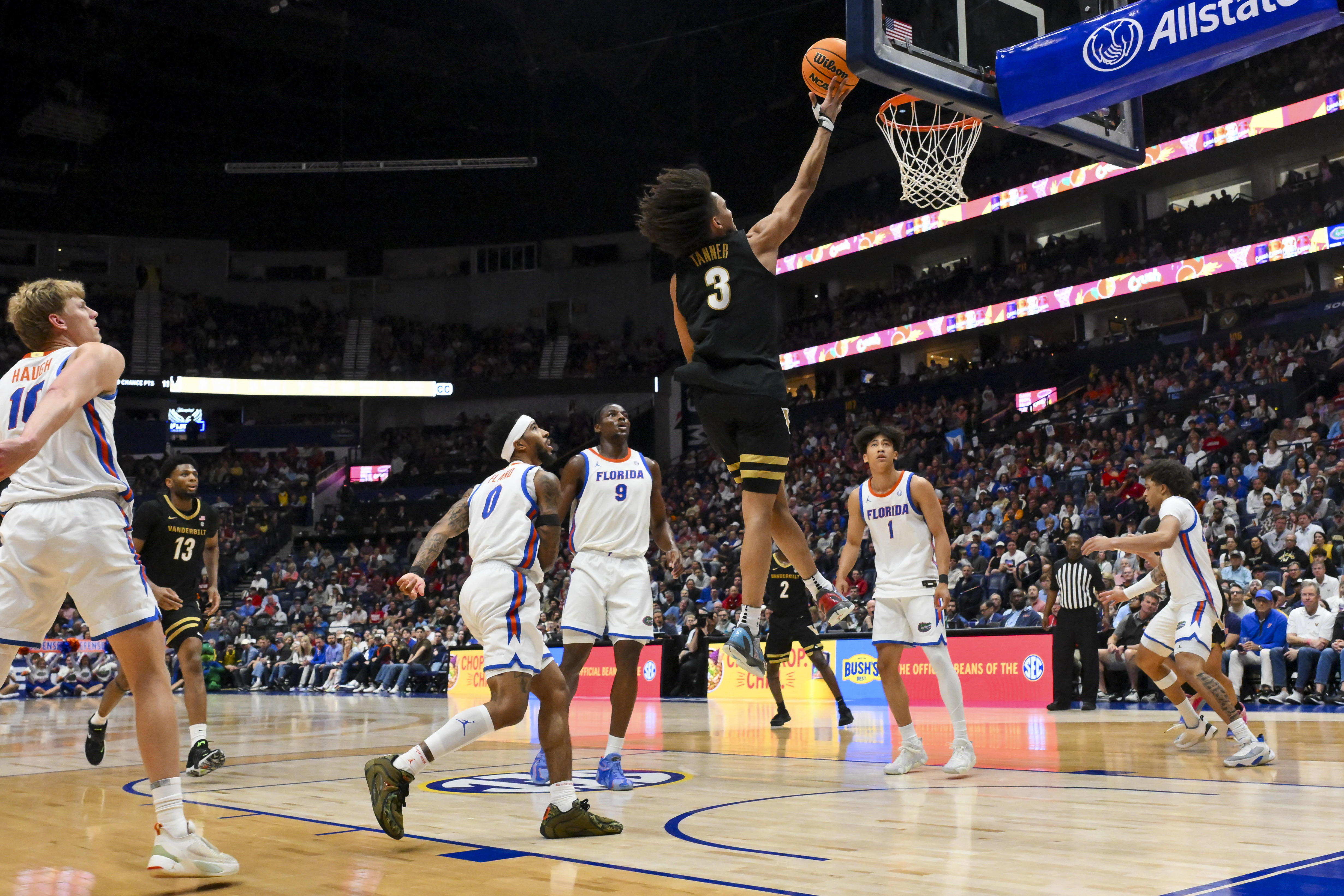 Vanderbilt guard Tyler Tanner (3) lays the ball in as we look at our McNeese vs. Vanderbilt prediction and parlay today