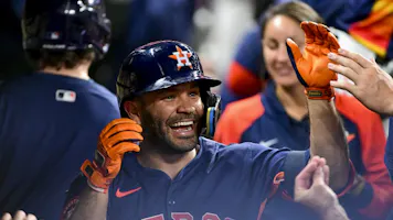 Jose Altuve of the Houston Astros celebrates hitting a solo home run in the fourth inning against the Toronto Blue Jays, and we offer our top Guardians vs. Astros player props and expert picks based on the best MLB odds.
