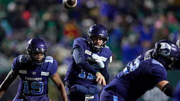 Chad Kelly #12 of the Toronto Argonauts throws a pass in the second half as we look at the best Grey Cup.