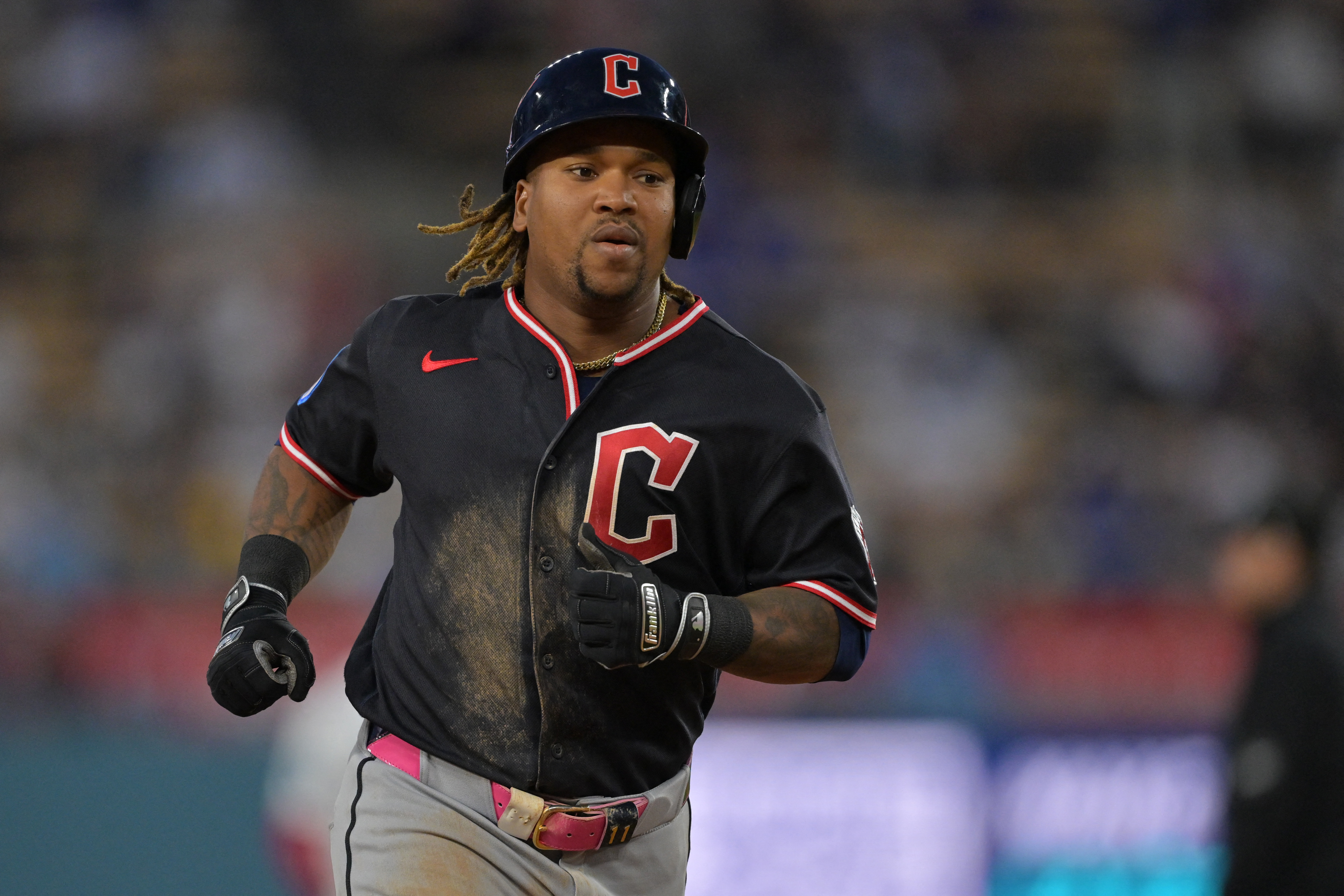 Cleveland Guardians third baseman Jose Ramirez (11) rounds the bases as we break down our Cubs vs. Guardians prediction & picks.