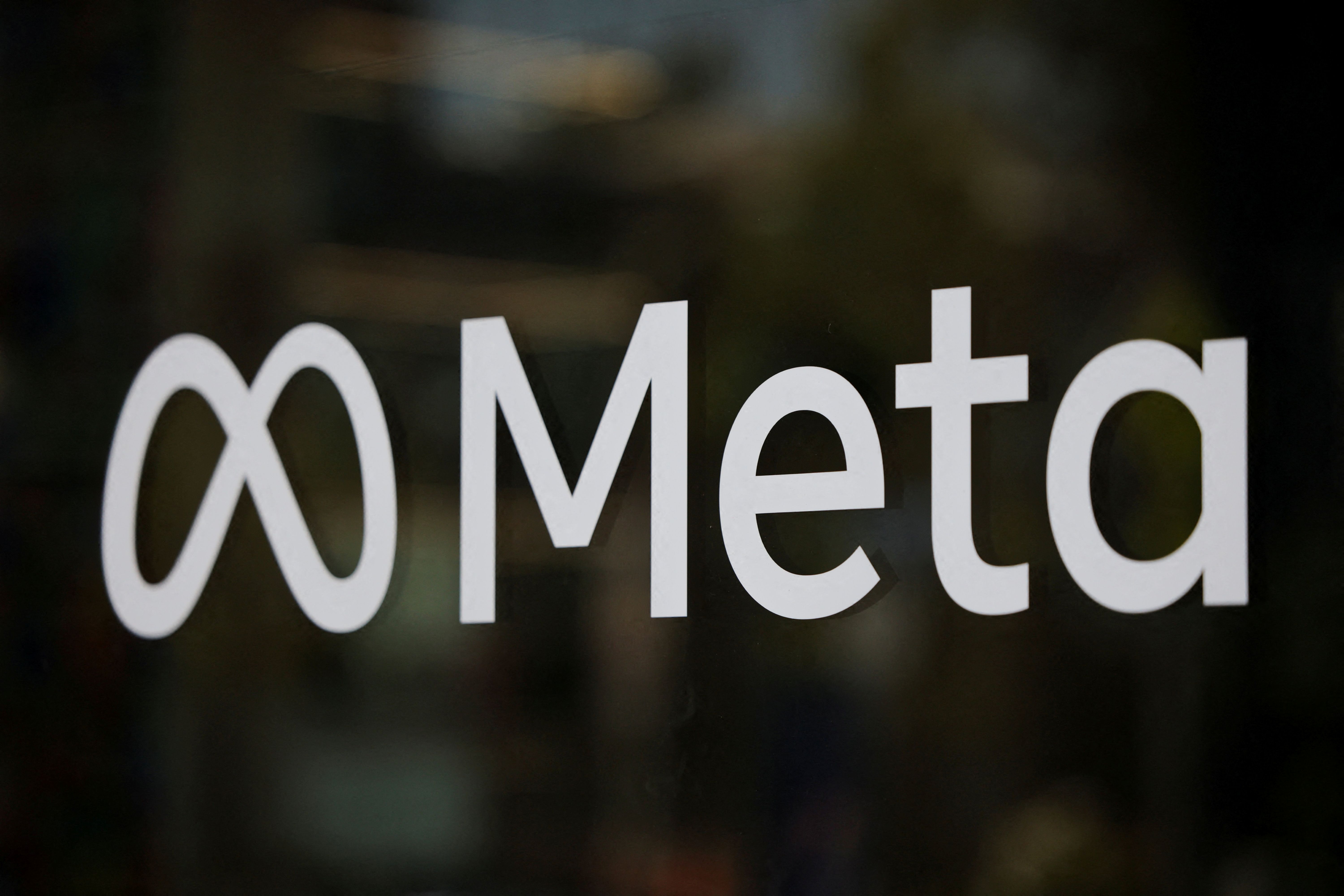 The logo of Meta at the Meta Lab as we look at the company's plan for a prediction market app. 