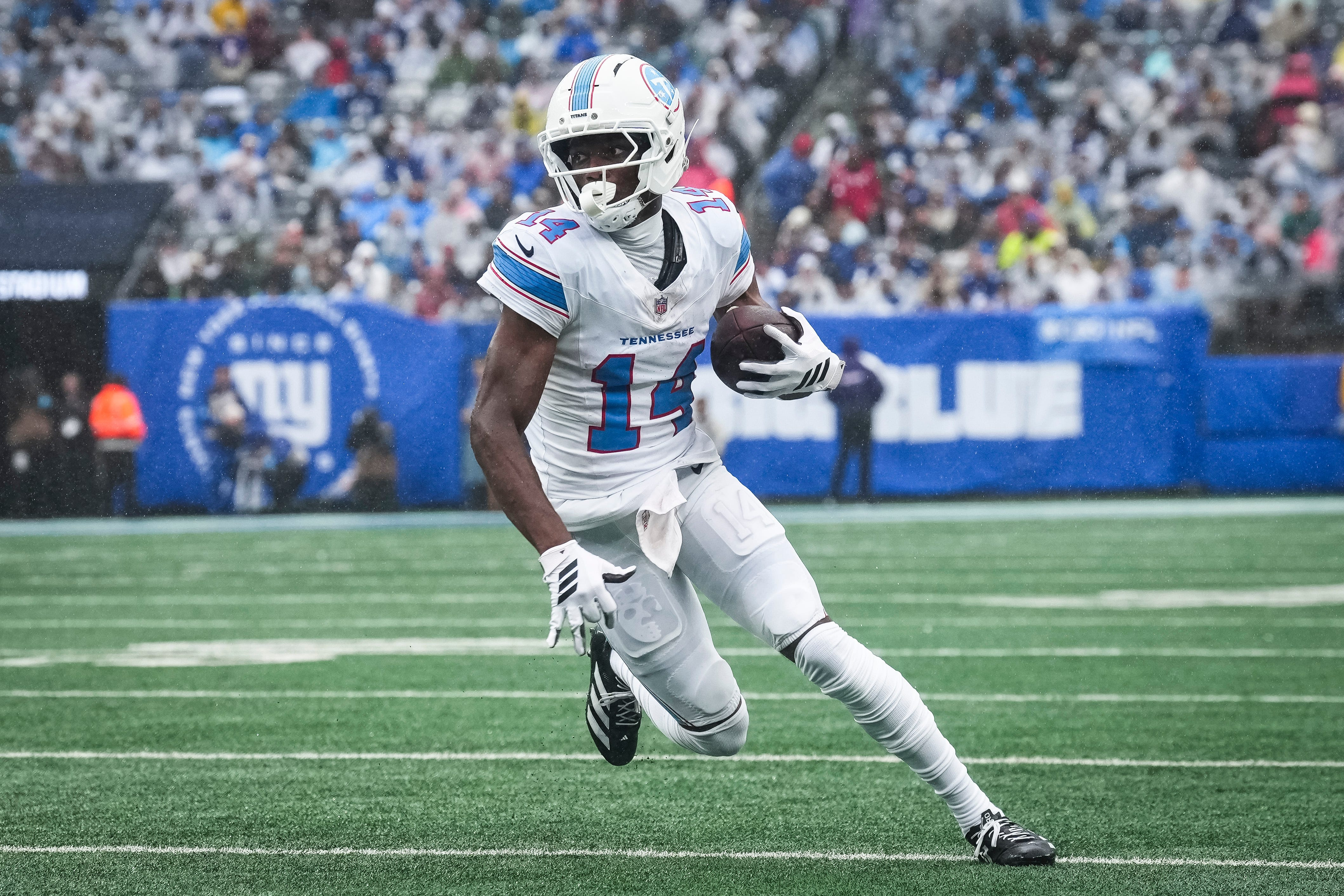 Pictured: Titans wide receiver Carnell Tate in action as we break down our NFL Best Bets for Week 5. Photo by USA TODAY Network via Reuters Connect.