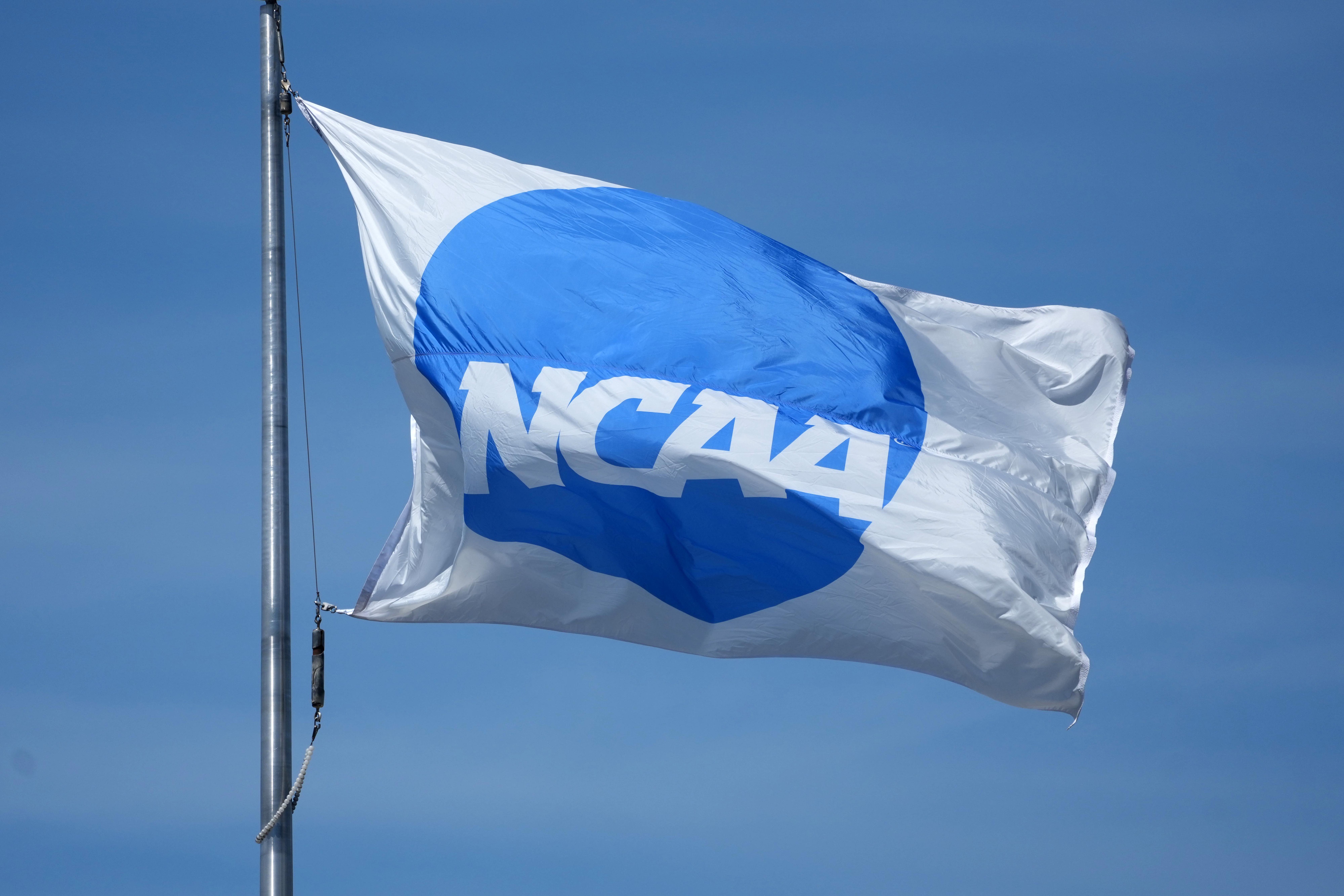 An NCAA logo flag as we look at the continued ban on student-athlete betting