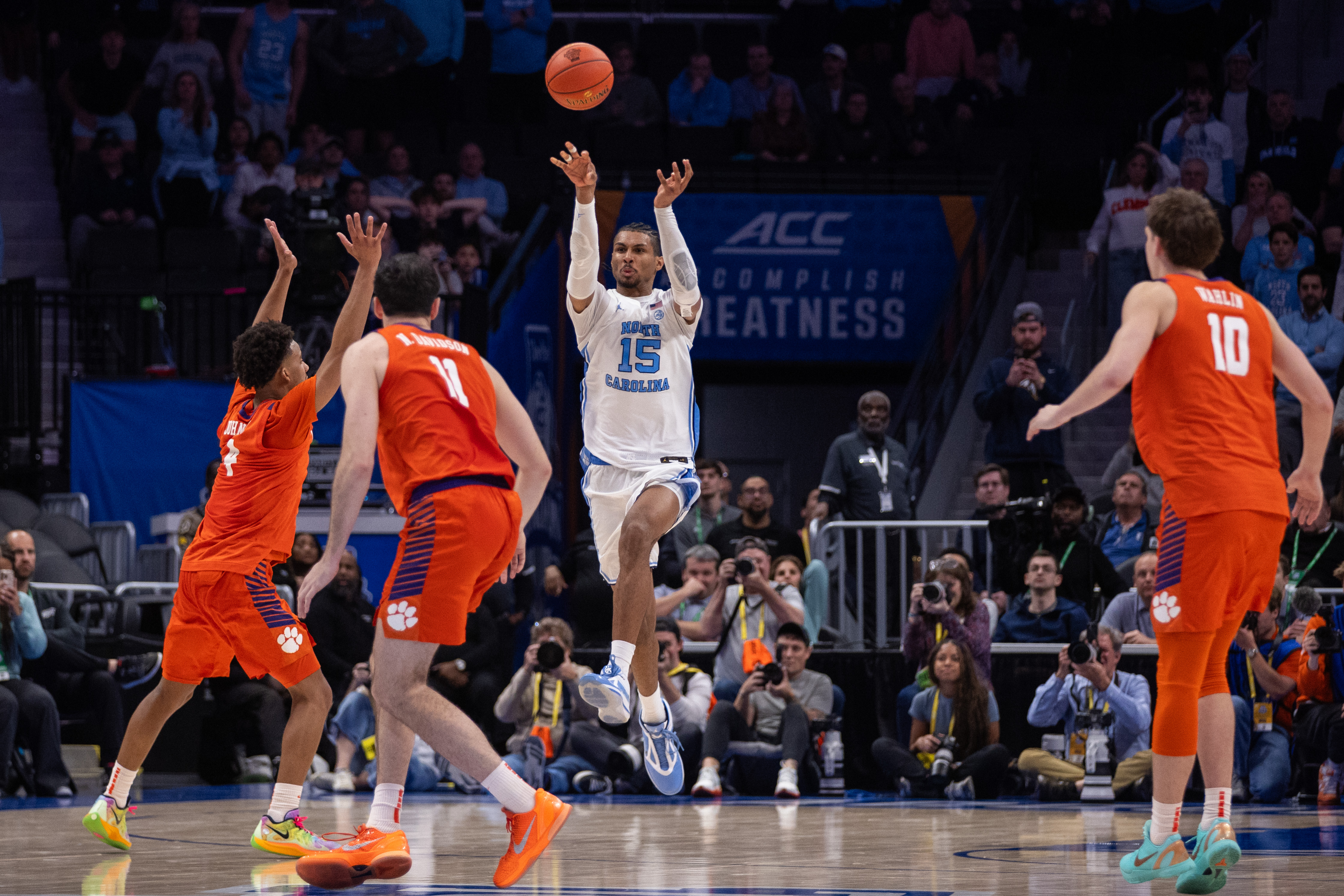 North Carolina Tar Heels forward Jarin Stevenson throws up a last-second shot as we look at Kalshi expansion amid growing legal pressures