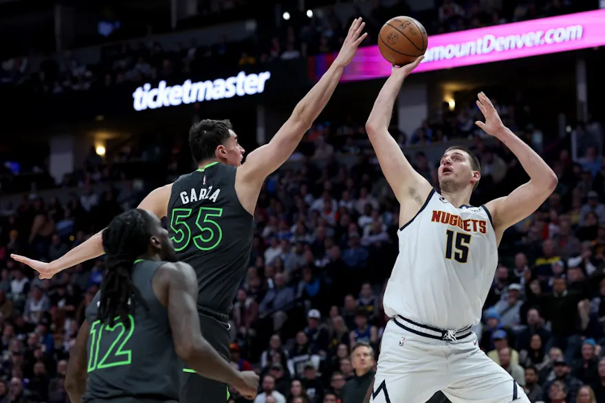 Nikola Jokic of the Denver Nuggets puts up a shot as we look at our best Timberwolves vs. Nuggets prediction
