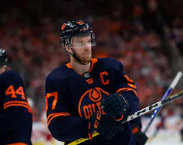 Connor McDavid of the Edmonton Oilers skates against the Calgary Flames during the second period in Game 4 of the Second Round of the 2022 Stanley Cup Playoffs at Rogers Place on May 24, 2022.