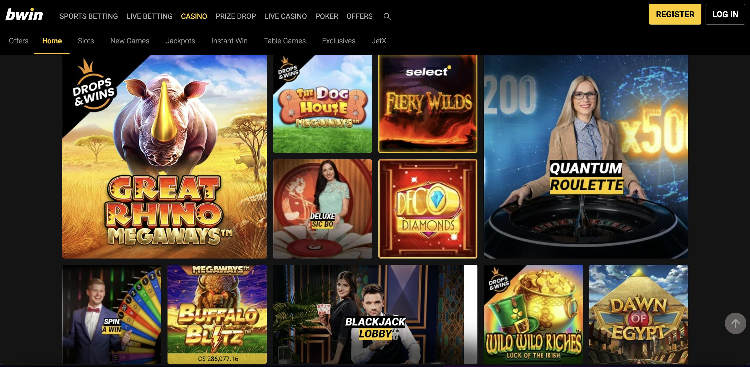 Bwin casino homepage<br>
