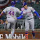 Brandon Nimmo #9 celebrates with Harrison Bader #44 of the New York Mets as we look at the New York sports betting scene March 2024 financials