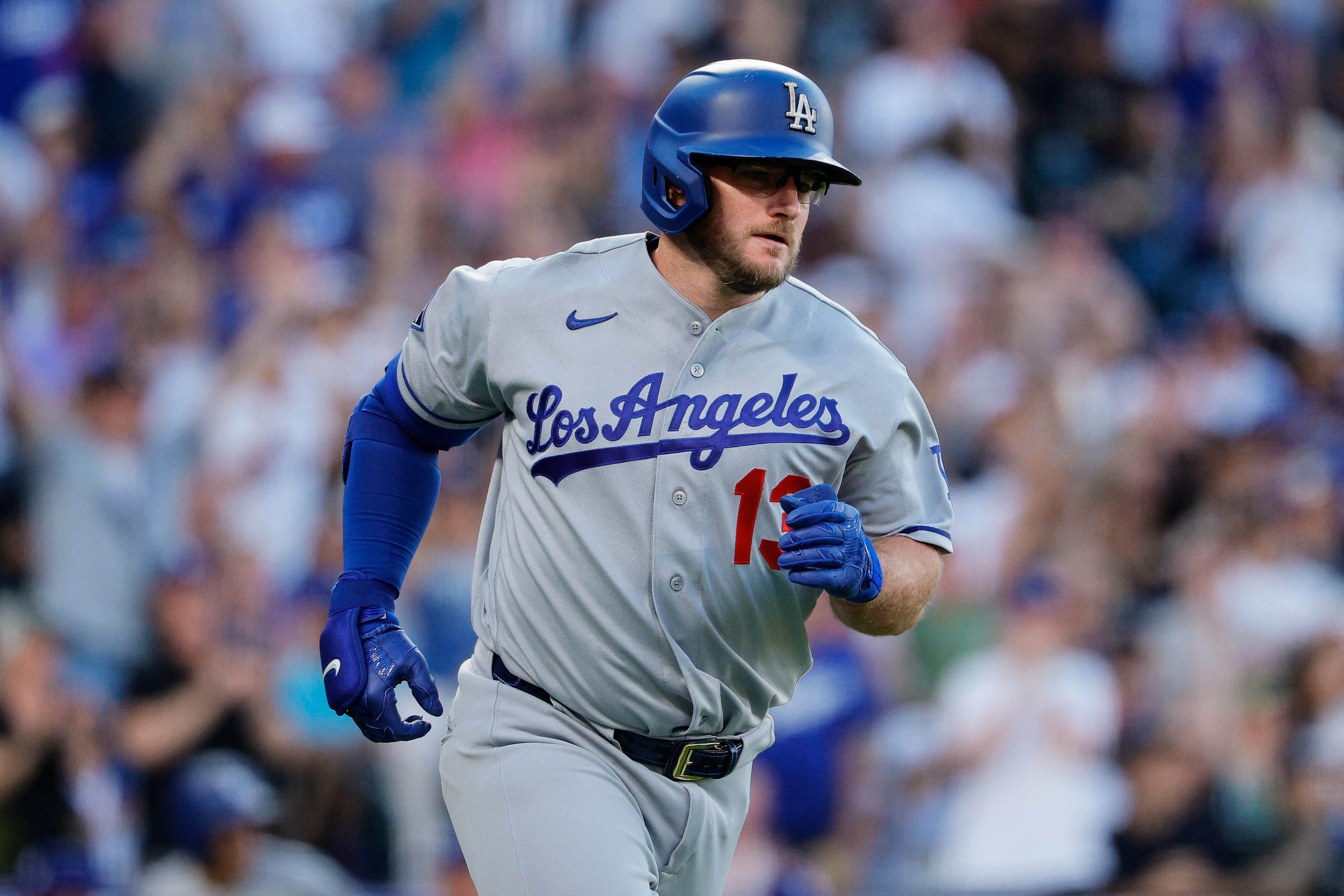 Los Angeles Dodgers third baseman Max Muncy (13) rounds the bases as we break down our Pirates vs. Dodgers prediction.