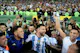 Argentina's forward Lionel Messi celebrates with teammates following their victory, and we look at the 2024 Copa America odds.