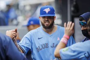 Alek Manoah of the Toronto Blue Jays reacts after the seventh inning against the Minnesota Twins, and we offer our top MLB player props and expert picks based on the best MLB odds.