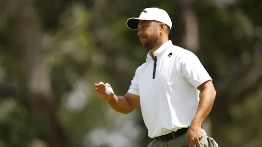 Xander Schauffele of the United States reacts on the 17th green as we make our best 2024 Masters picks