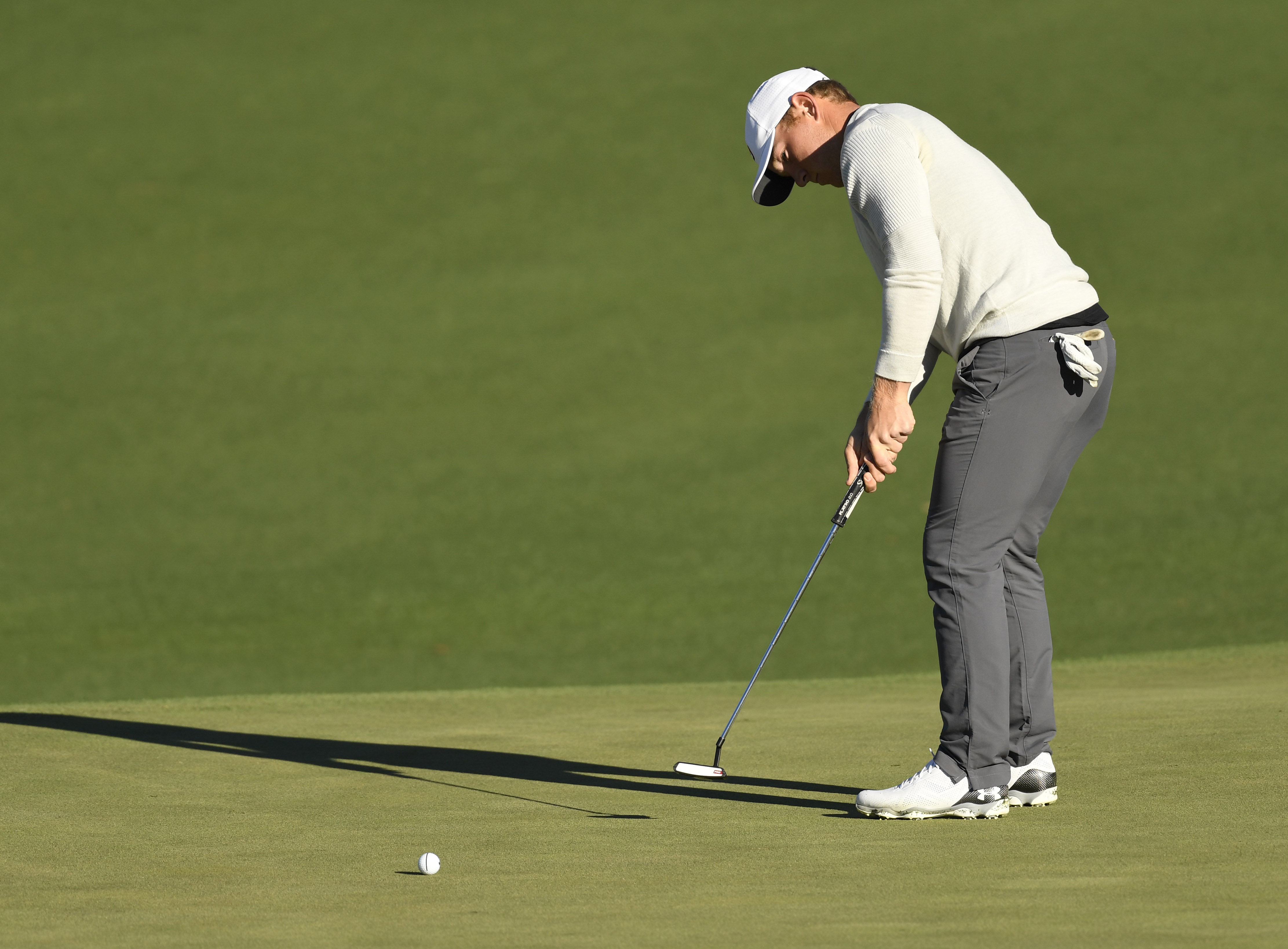 Brad Dalke putts on the 2nd green as he is featured in our Brad Dalke props Rocket Classic.