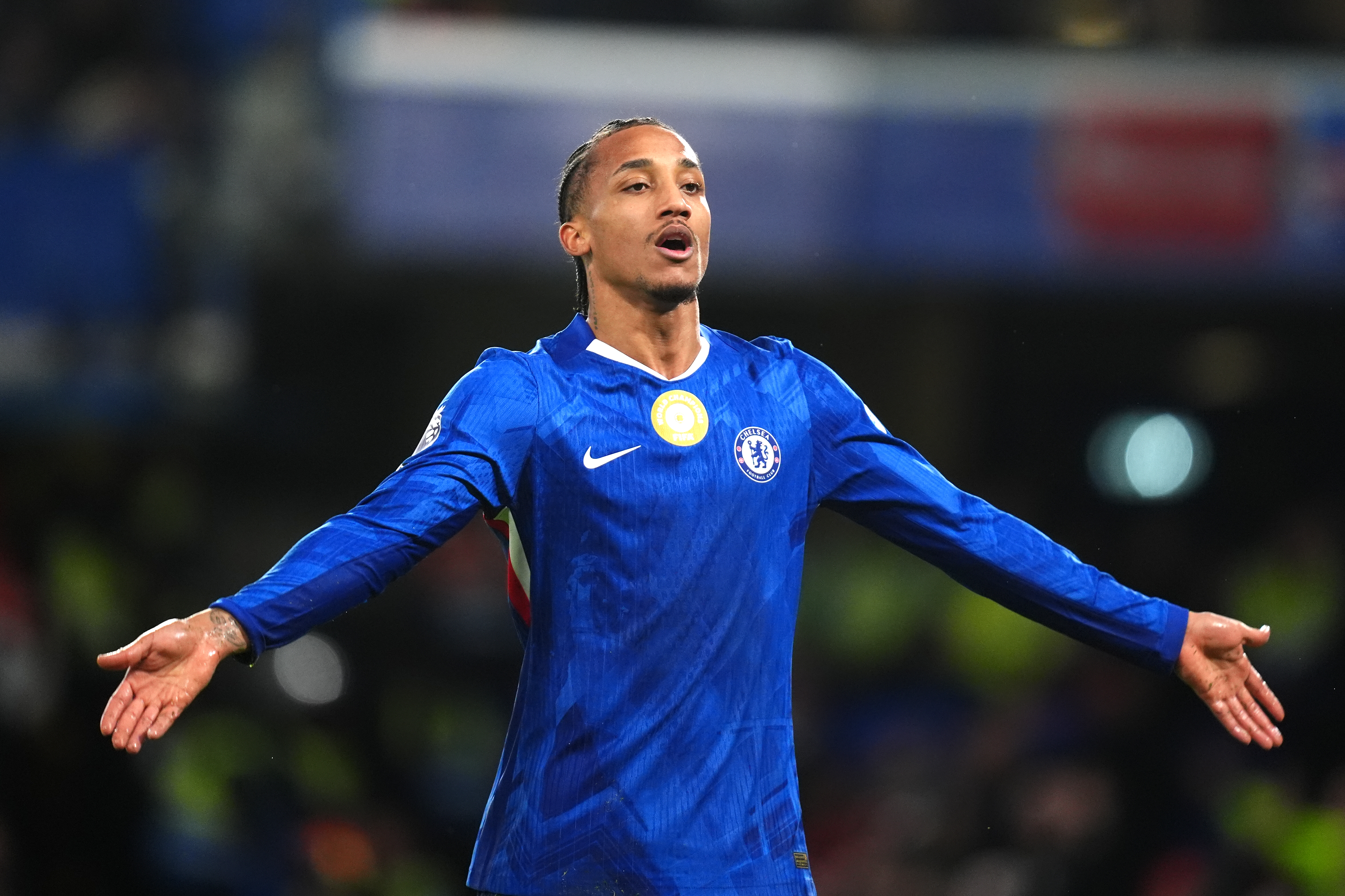 Chelsea's Joao Pedro reacts to the fans as we offer our Chelsea vs. Everton prediction.