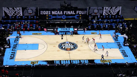 A general view in the second half during the 2021 NCAA Final Four semifinal as well look at the Final Four odds 2023.