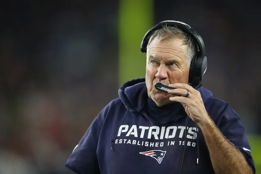 Head coach Bill Belichick looks on as we share our best Colts vs. Patriots prediction.