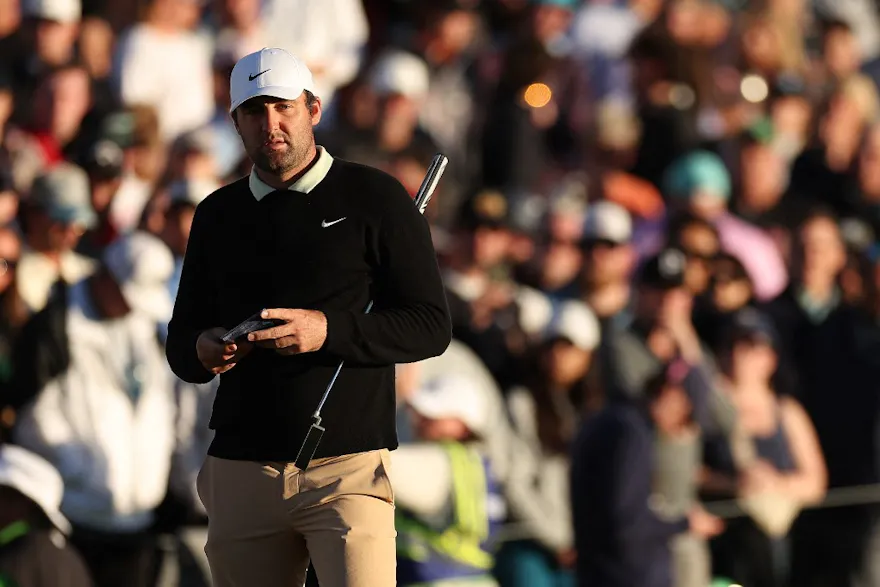 Scottie Scheffler of the United States looks on from the 18th green as we look at the WM Phoenix Open odds