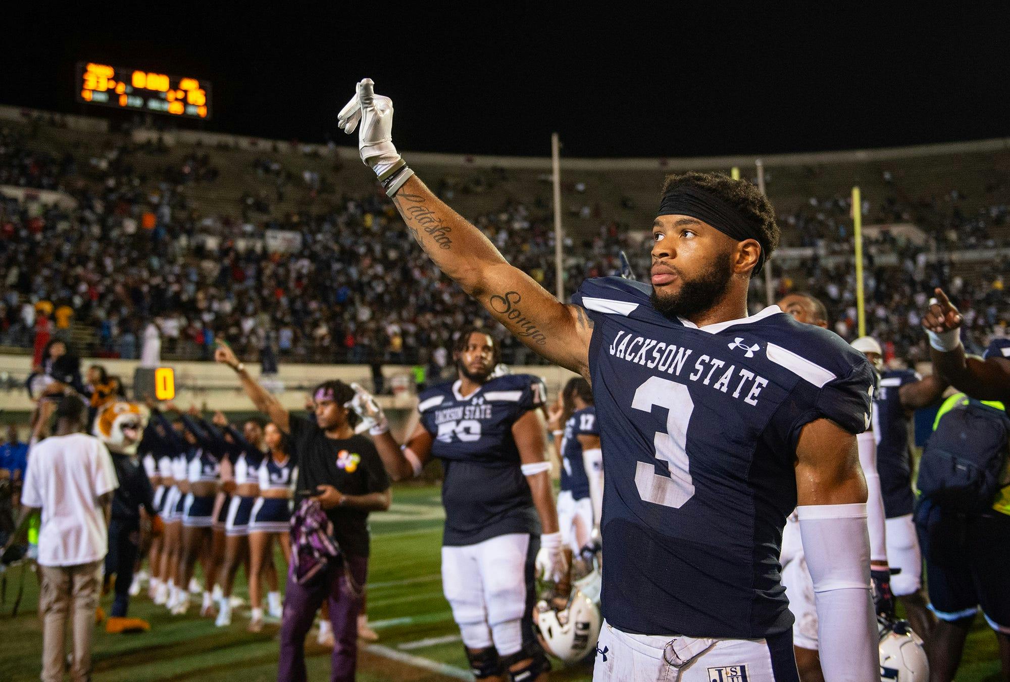 Jackson State defensive back Robert McDaniel after beating Southern. We