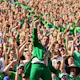 The Notre Dame Fighting Irish mascot and student section celebrate as we look at the best college football predictions for Week 4