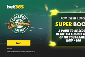 A custom graphic of bet365's welcome offer to new users in Illinois.