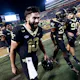 Sam Hartman of the Wake Forest Demon Deacons leaves the field after a win against the Duke Blue Devils at Truist Field in Winston-Salem, North Carolina. Photo by Grant Halverson/Getty Images via AFP.