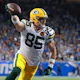 Green Bay Packers tight end Tucker Kraft (85) scores a touchdown as we give our best Chiefs-Packers prediction for Sunday Night Football in Week 13