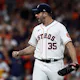 Justin Verlander of the Houston Astros reacts are a strike out against the New York Yankees during the American League Championship Series at Minute Maid Park. Photo by Tom Pennington/Getty Images/AFP.