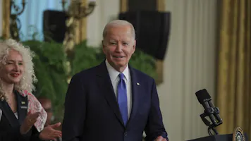 U.S. President Joe Biden attends the UConn Huskies Championship Celebration event at the White House in Washington D.C. as we look at our Democratic presidential odds for 2024.