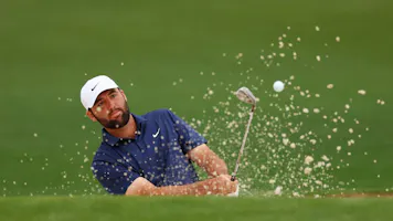Scottie Scheffler of the United States hits his shot from the second tee as we look at the Masters odds for Scottie Scheffler.
